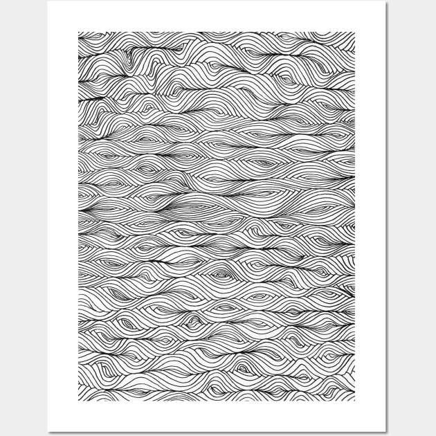 Line Pattern II, Fine Liner Drawing Wall Art by Velvet Earth